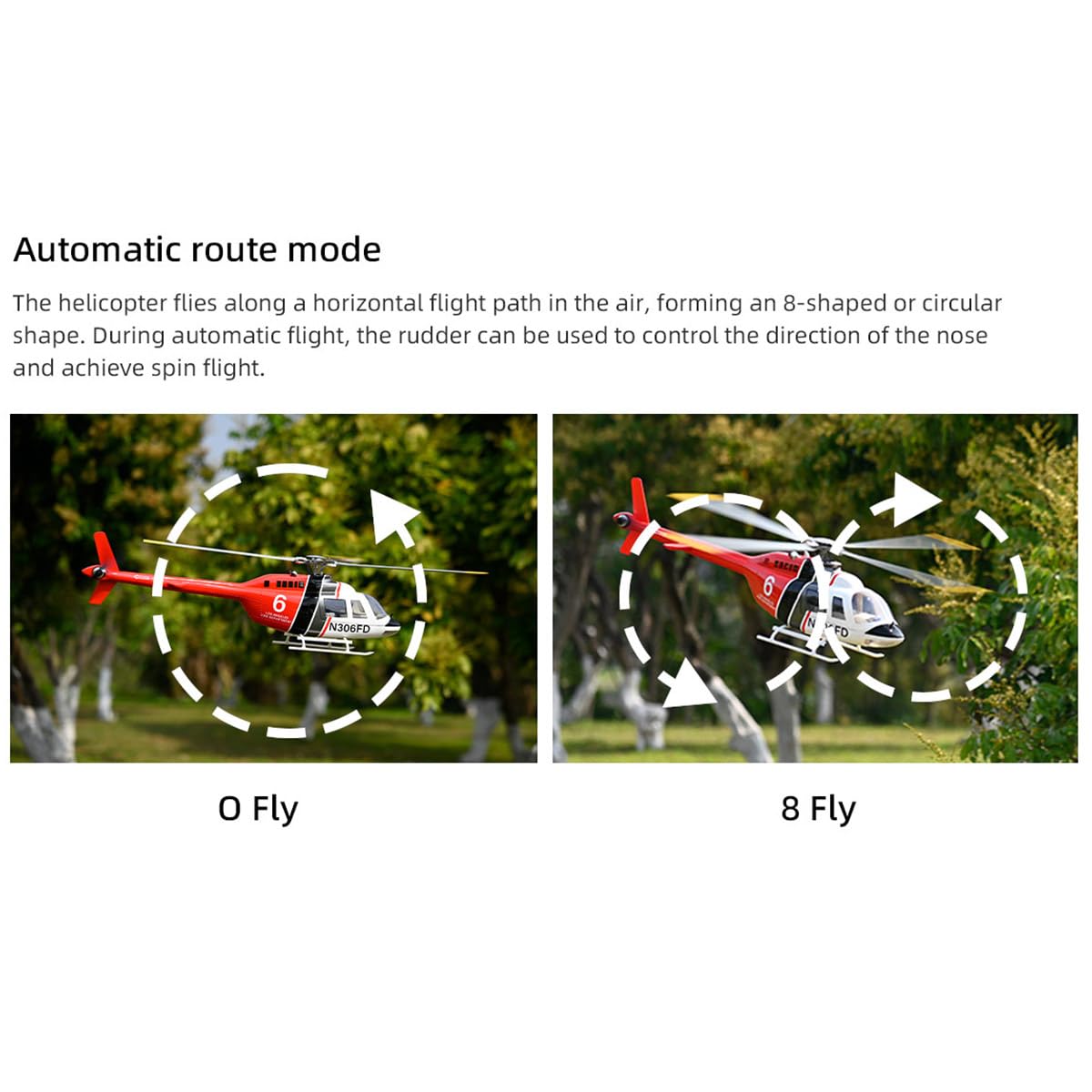 Helicóptero RC con GPS para adultos, Bell-206-V3 2.4G 6CH doble motor sin escobillas RC helicóptero militar, modo de acrobacias 3D, modo de navegación automática