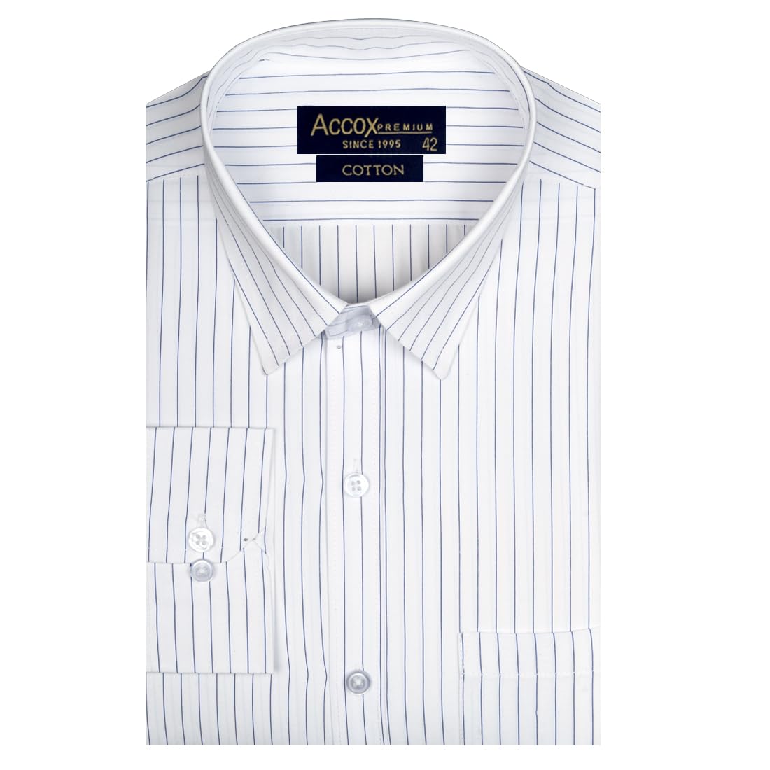 ACCOXMen's Cotton Long Full Sleeves Striped Checkred Regular Fit Formal Shirt for Men (GCR287)