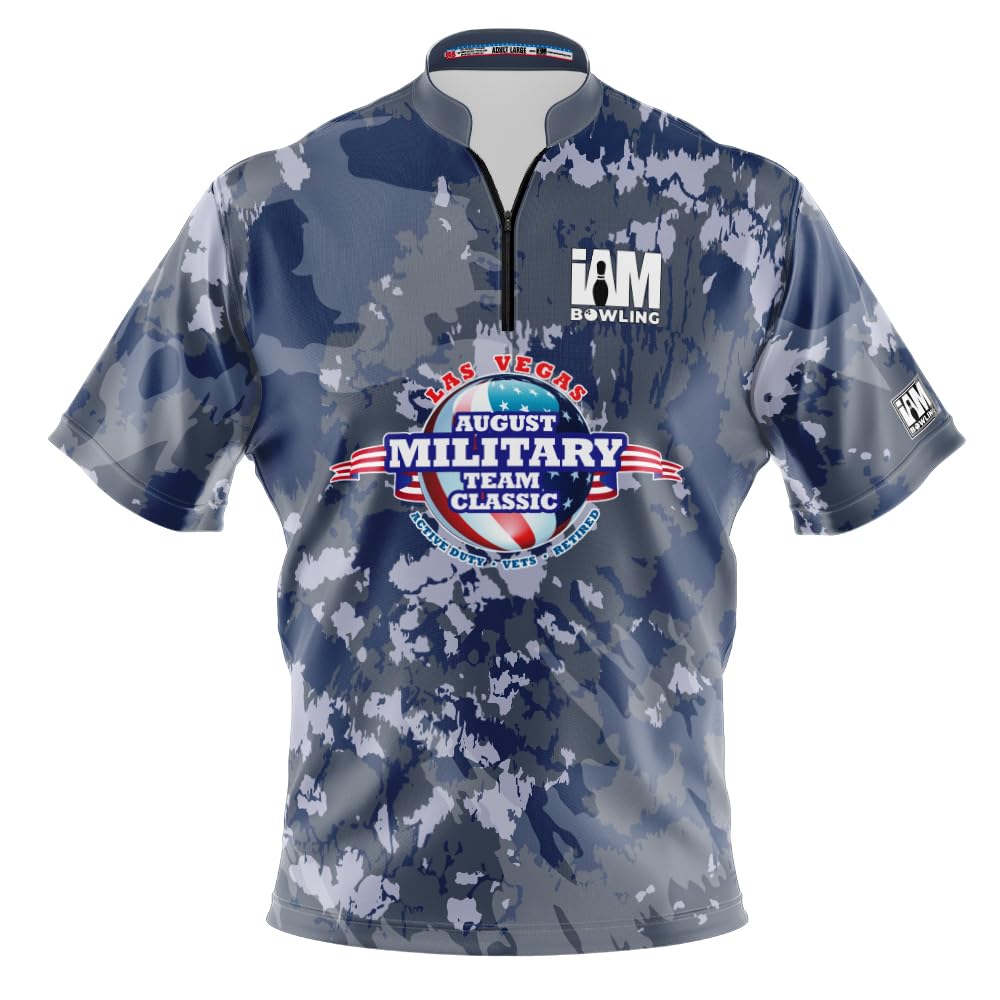 Logo Infusion I AM Bowling Jersey Short Sleeve Sash Collar 2055-MTC Made in USA Military Team Classic