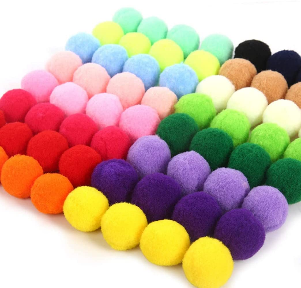 Gadenfer Multi-Coloured 100Pcs Fluffy Assorted Pom Poms Balls For Diy Creative Crafts Decorations (Multicolor, 5Cm)