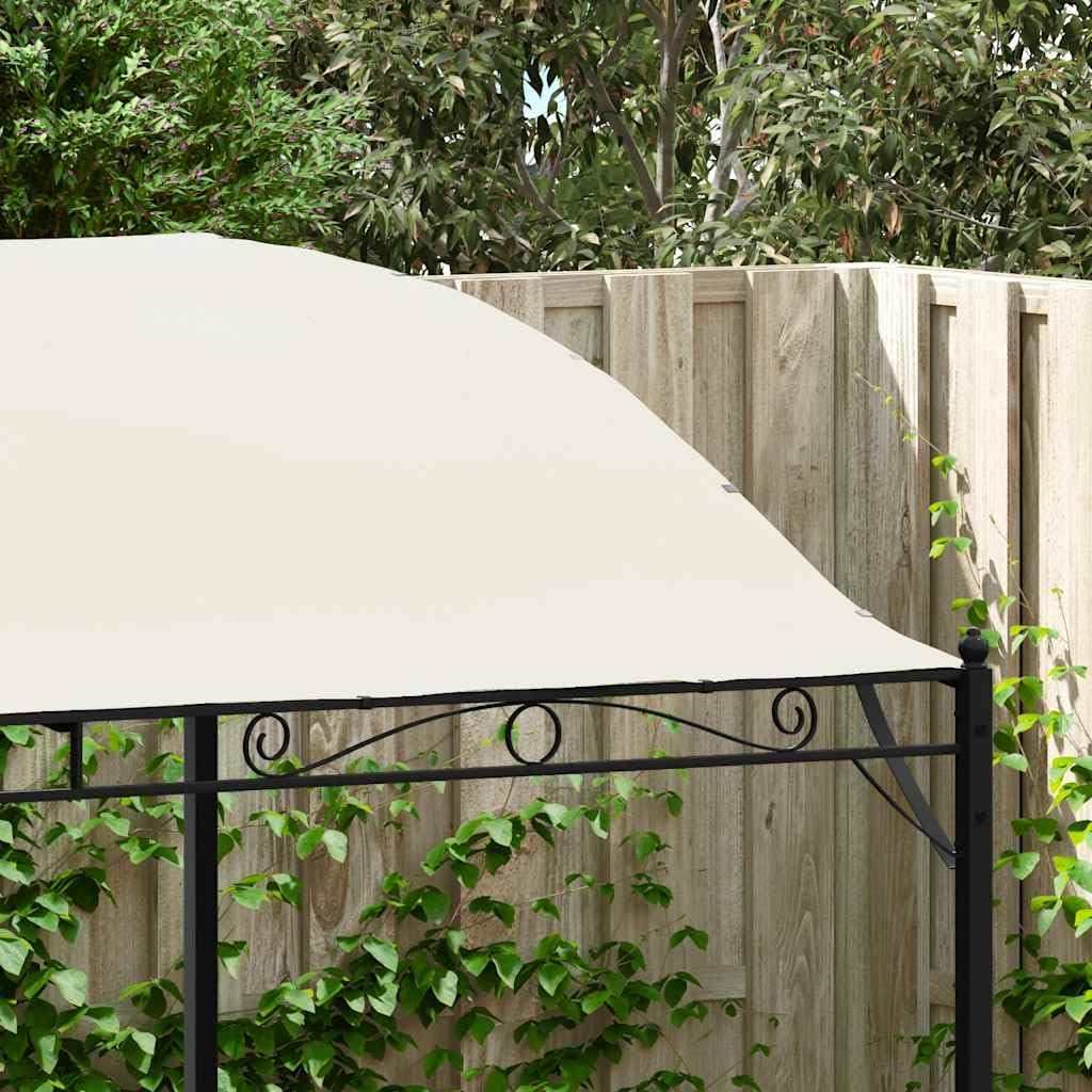 Gazebo in tessuto bianco crema con robusto telaio in acciaio e tetto in poliestere per protezione solare e comfort durante feste di famiglia, barbecue, picnic, campeggio