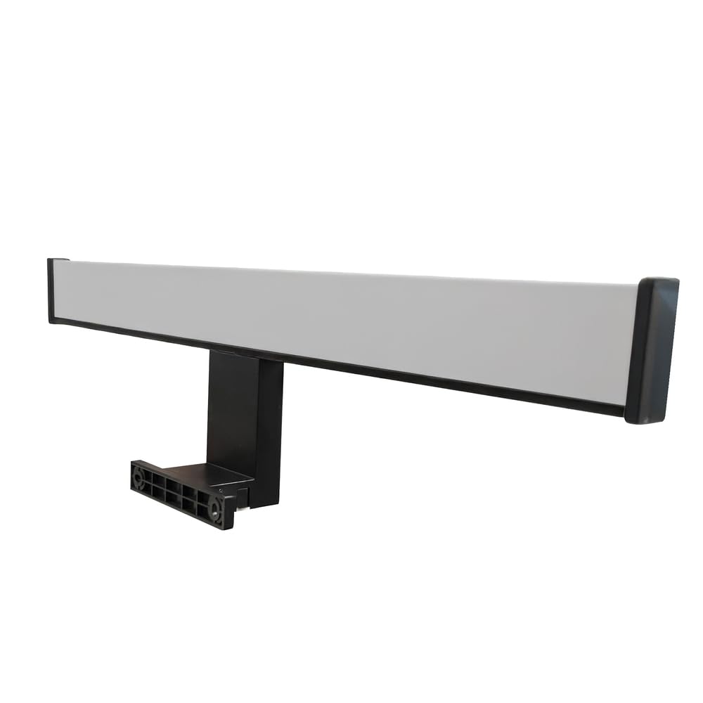 TIBELEC Aplique miroir LED noir 60cm, 12W, 4000 lm, IP44, 4000K, 3 types de fixation, bornier intégré, garantie 5 ans