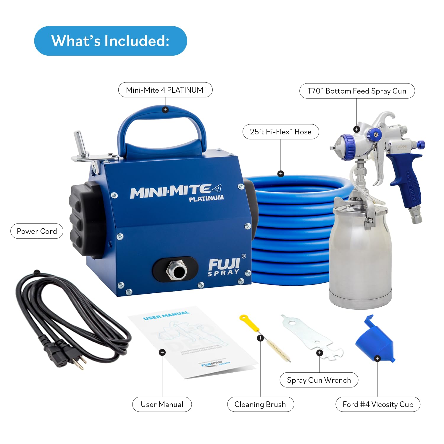 Fuji Spray 2904-T70 Mini-Mite 4 Platinum - T70 HVLP Spray System 