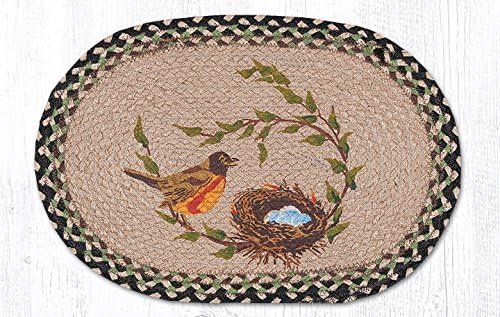Earth Rugs 48-121RN Placemat, 13" x 19", Black