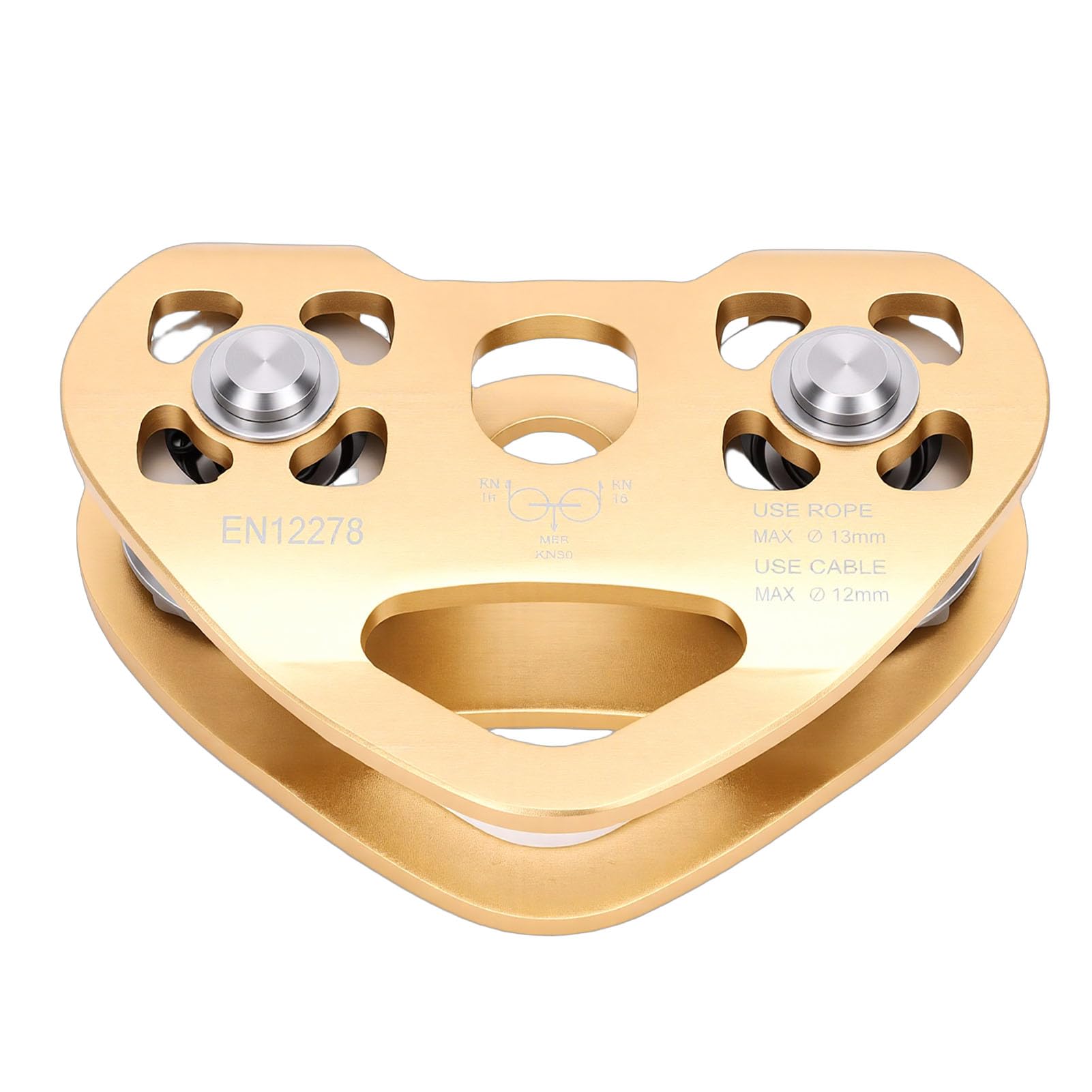 Yctze Zipline Pulley, 30KN Aluminum Alloy Stainless Steel Tandem Dual Trolley, Double Bearings Pulley for Rescue Hauling Backyard Zipline Rigging Outdoor Adventure