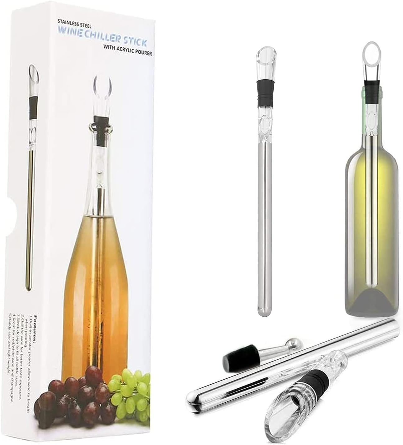 Wine Chiller Cooler Stick 3in1 304 Stainless Steel Wine