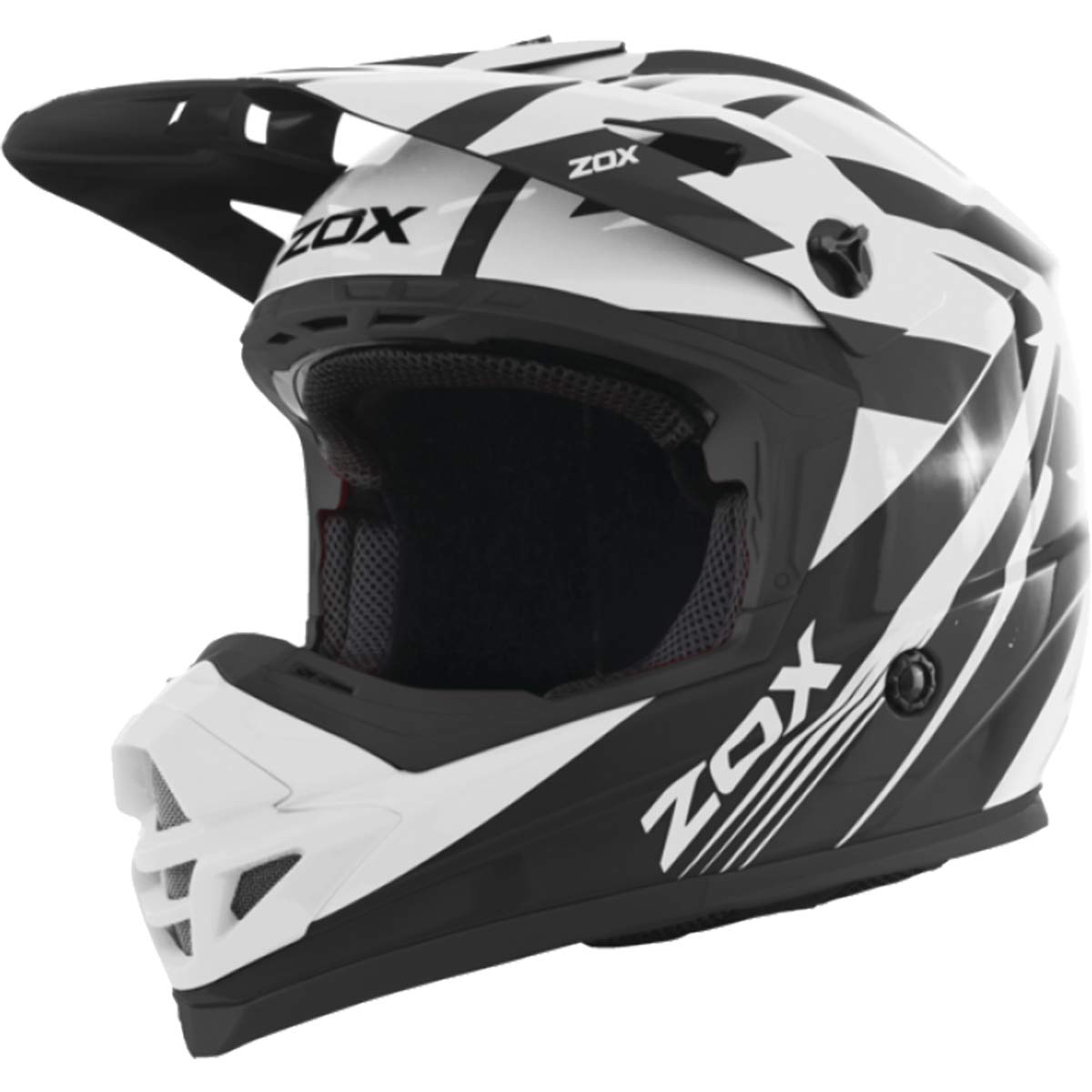 ZOXST-1563V2 ‘Rush V2’ White and Black Motocross Helmet