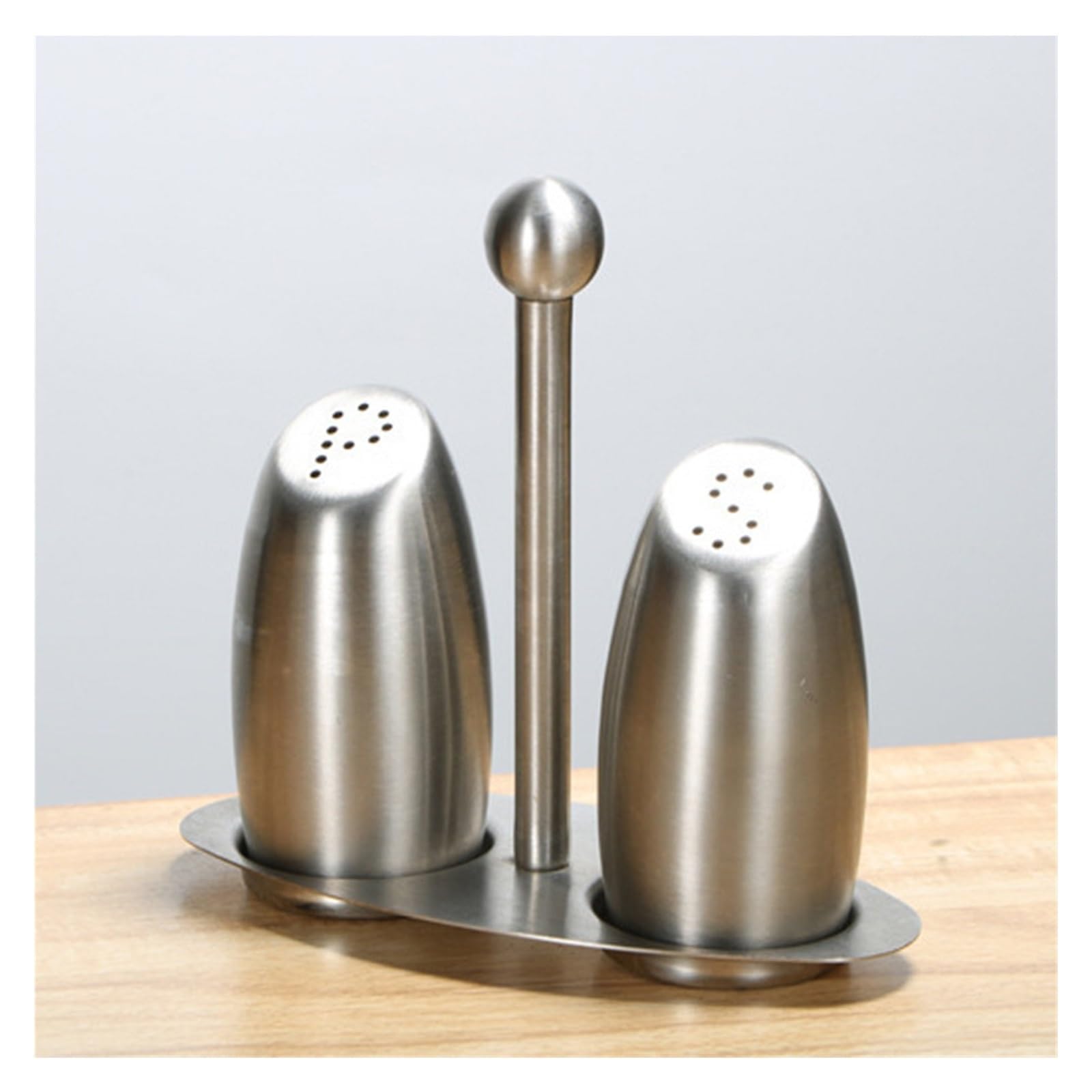 1set 304 Stainless Steel Seasoning Jar Set Pour Sucre