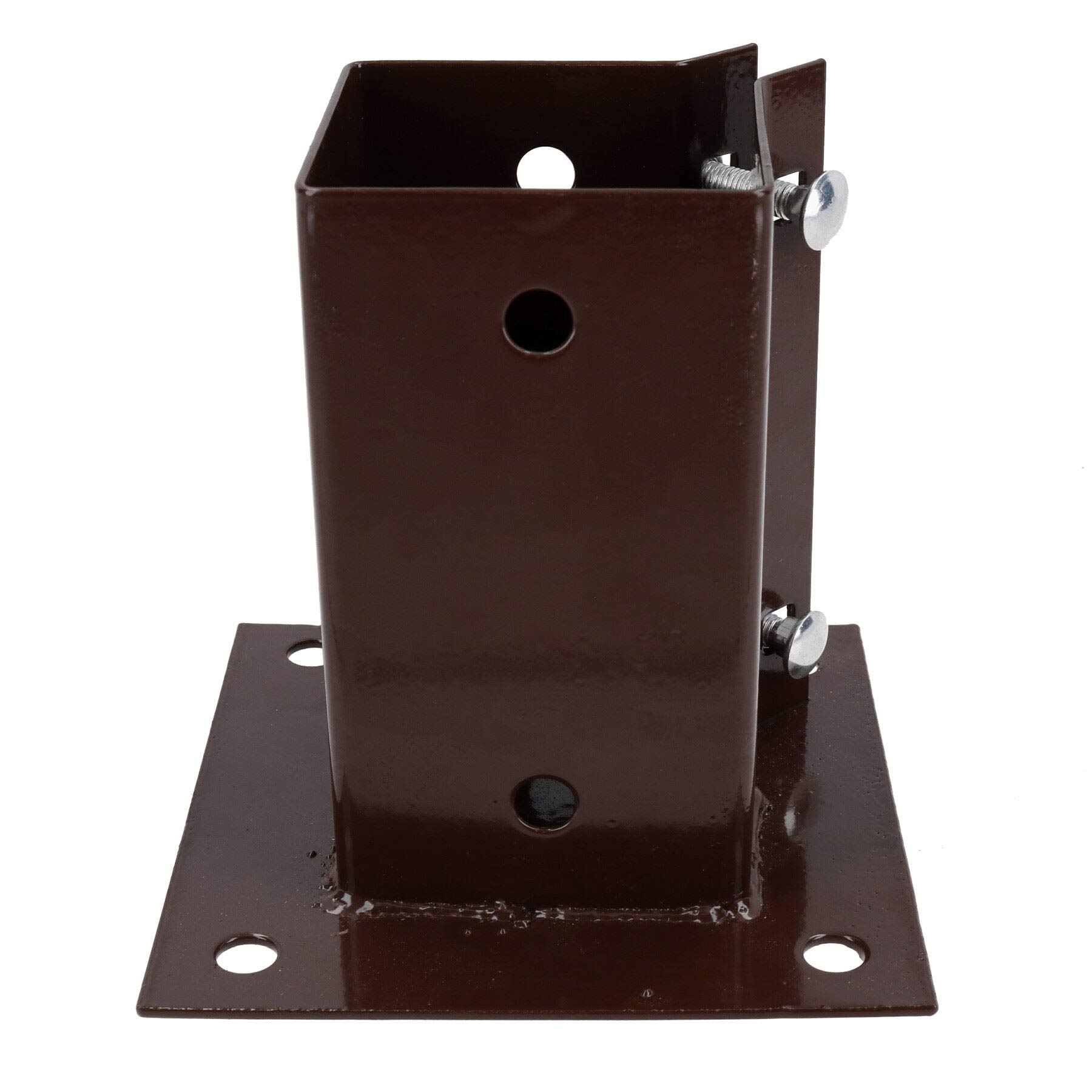 Supporto Palo Recinzione Base Per Piede Di Recinzione In Metallo Zincato - Dimensioni 75 Mm O 100 Mm, Con Bulloni White Base - Foto 5