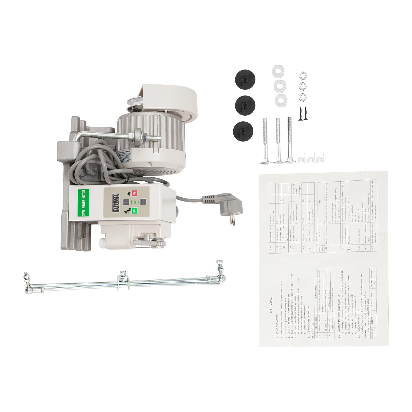 Elektrischer Nähmaschinenmotor, 220V Industrieller Nähmaschinenmotor, BüRstenloser NäHmaschine Servomotor, Einstellbare Geschwindigkeit, 200-6000rpm für Heimtextilien, industrielle Fertigung usw