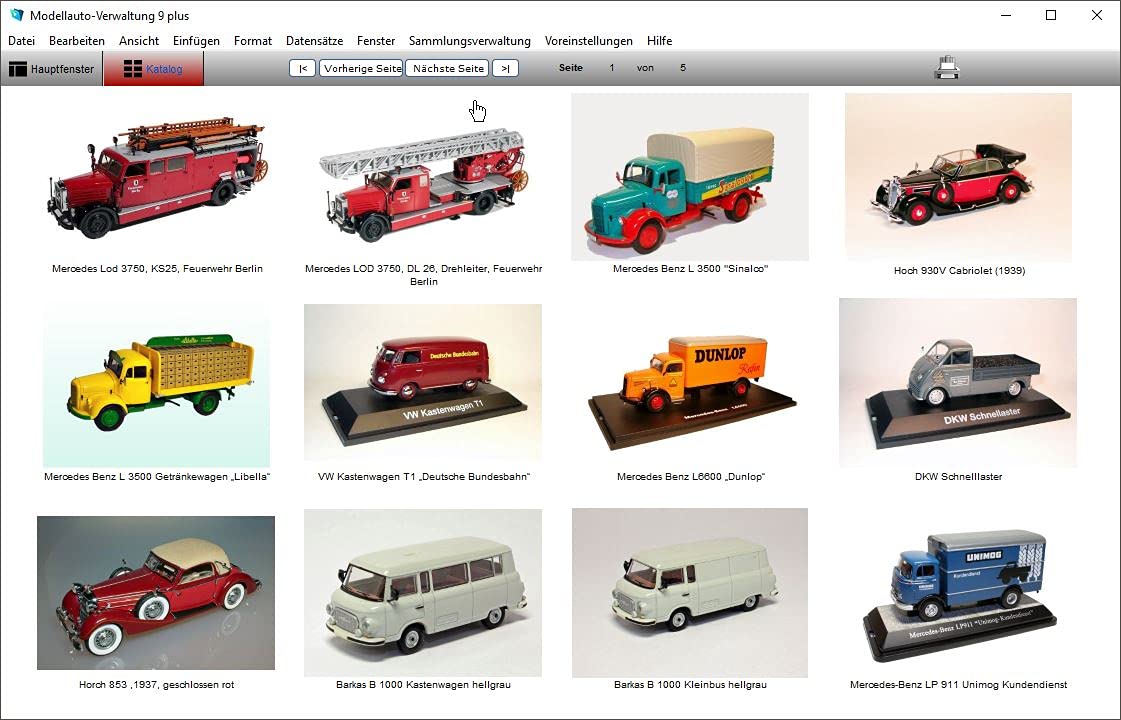 GS Modellauto-Verwaltung 9 Plus - Software zur Verwaltung Ihrer Modellautosammlung mit über 20.000 Modellautos im Programmteil Collection