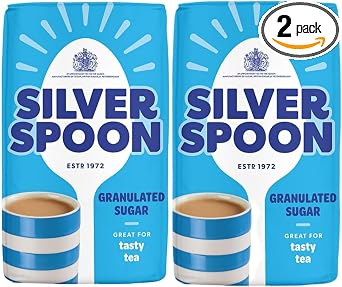 Silver Spoon Granulated Sugar   1kg Pack of 2 | Fine White Sugar | Ideal for Baking, Cooking & Hot Drinks | Natural & Pure