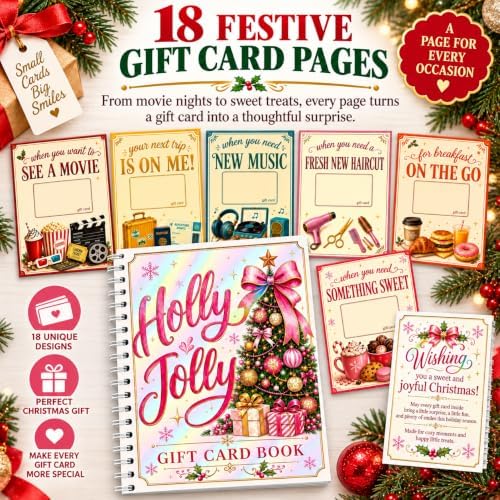 Christmas Gift Card Book with Festive Tree Design for Holiday Presents — 사진 6