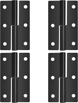 Pack of 4 Door Hinges, Removable Hinge, Lifting Hinges, 62 x 37 x 1.5 mm, Removable Door Hinges Foldable, Removable Hinges for Indoor, Exterior Doors, Furniture, Industrial Cabinets