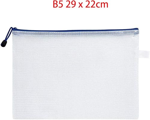 Miniatura 28 de Carteras de plástico A3 con cierre de cremallera, de malla, para documentos, carpetas de documentos, bolsillos de plástico, cartera de archivos