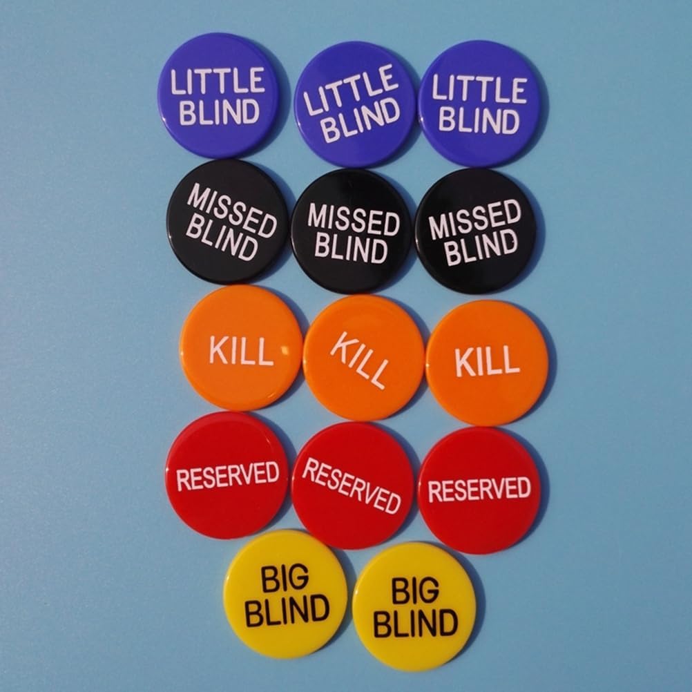 TOYANDONA 15 pcs Poker Dealer Button Dealer Poker Button Poker chip Big Bling Button Five Colors Texas