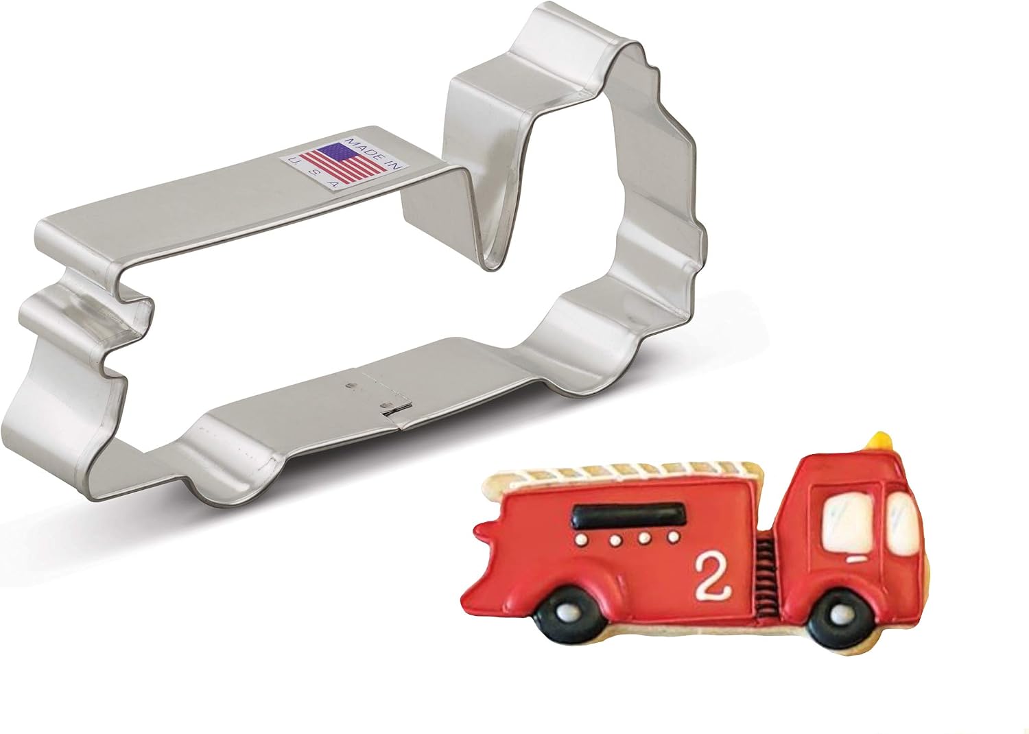 Firetruck Cookie Cutter 5" Made in USA by Ann Clark