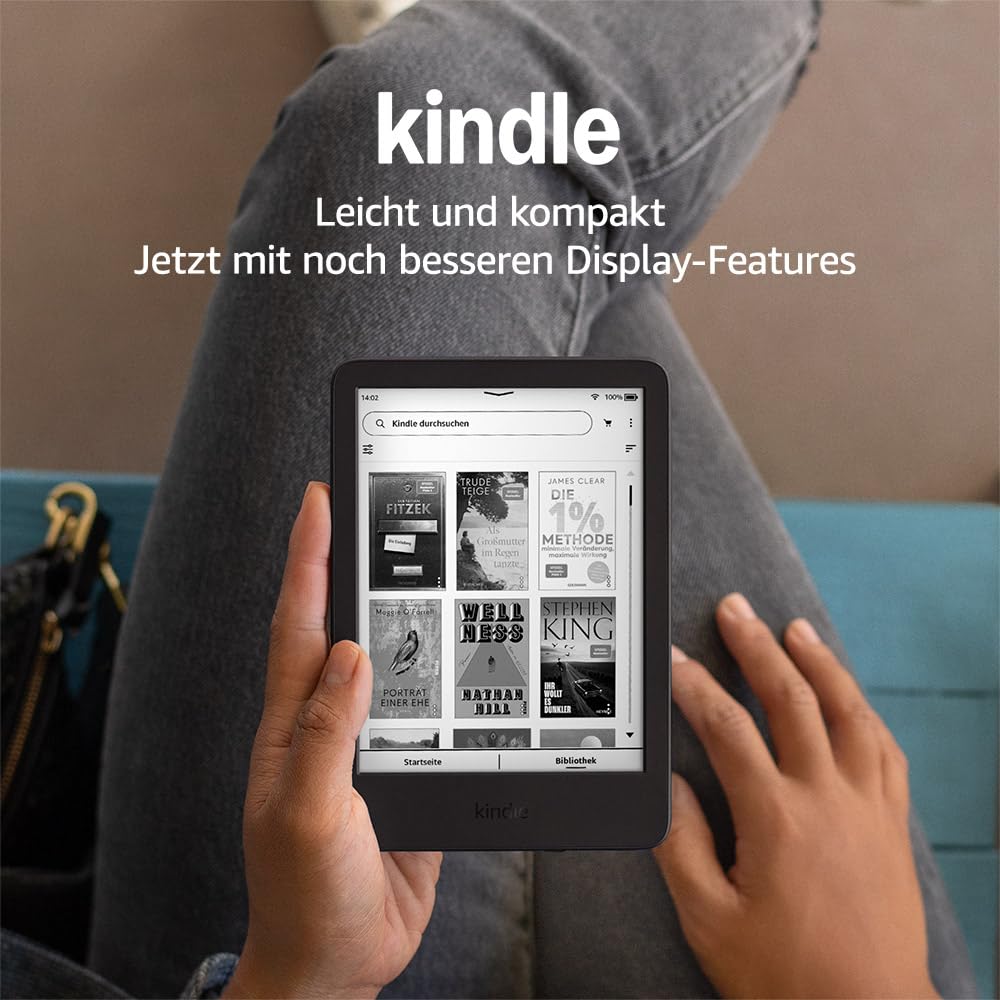 Der neue Amazon Kindle 16 GB: Der leichteste und kompakteste, mit blendfreiem Bildschirm, schnellerem Umblättern, anpassbarem Frontlicht, langer Akkulaufzeit, ohne Werbung, schwarz + Kindle Unlimited