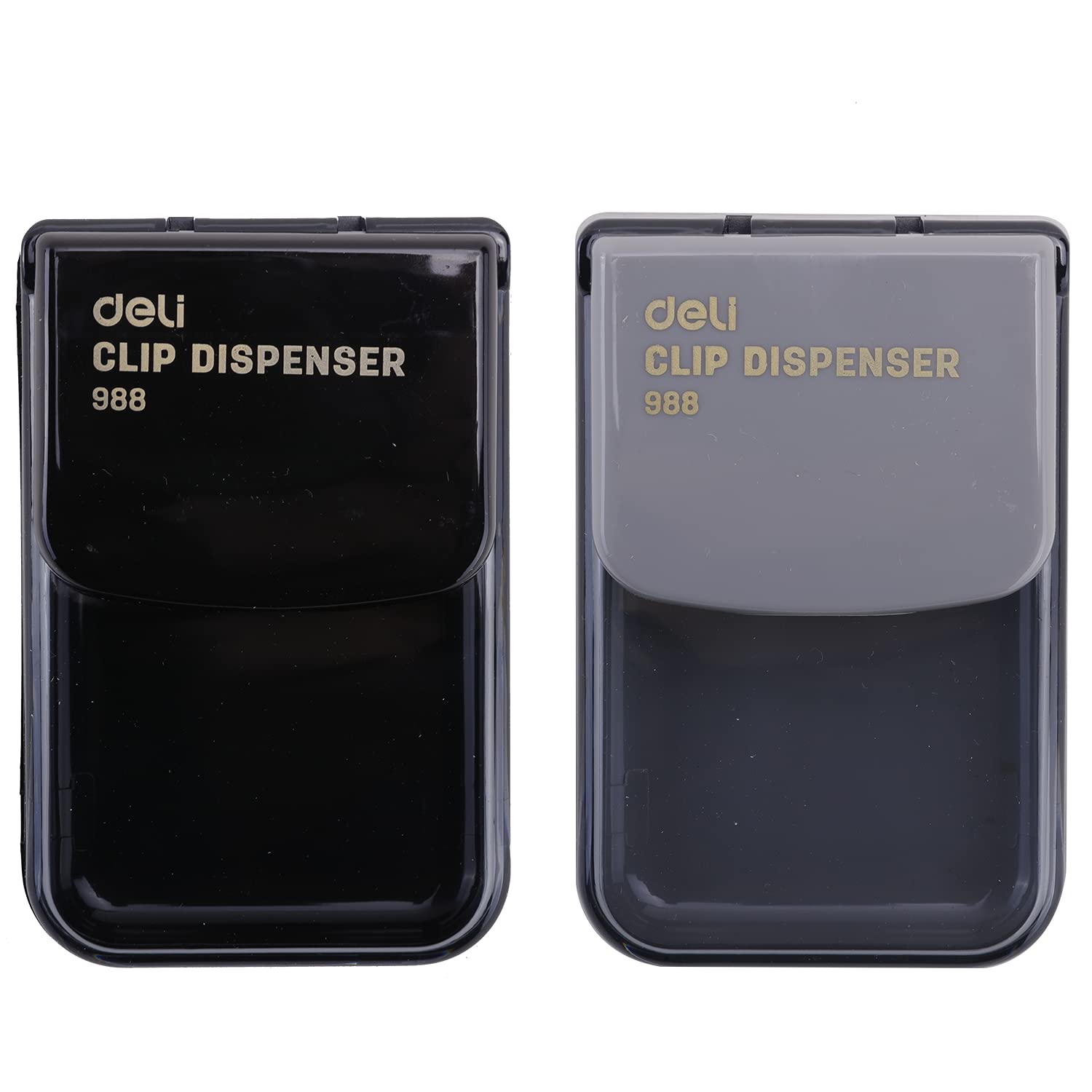 Deli E988 Magnetic Paper Clip Box (Body Color May Vary, Pack of 6)