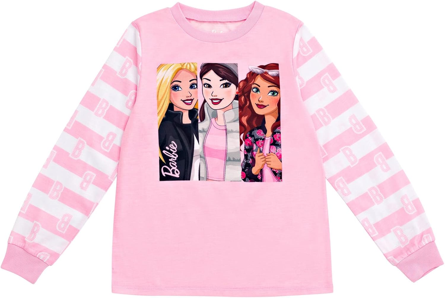 Barbie Girls Pajama Shirt Pants and Slippers 3 Piece Little Kid to Big Kid - Image 3