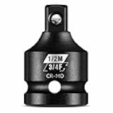 BLACKROBOT 3/4”F To 1/2”M Impact Socket Adapter, Cr-Mo Steel Exceeds ANSI Standards, Square Drive Reducer for Impact Driver Wrench