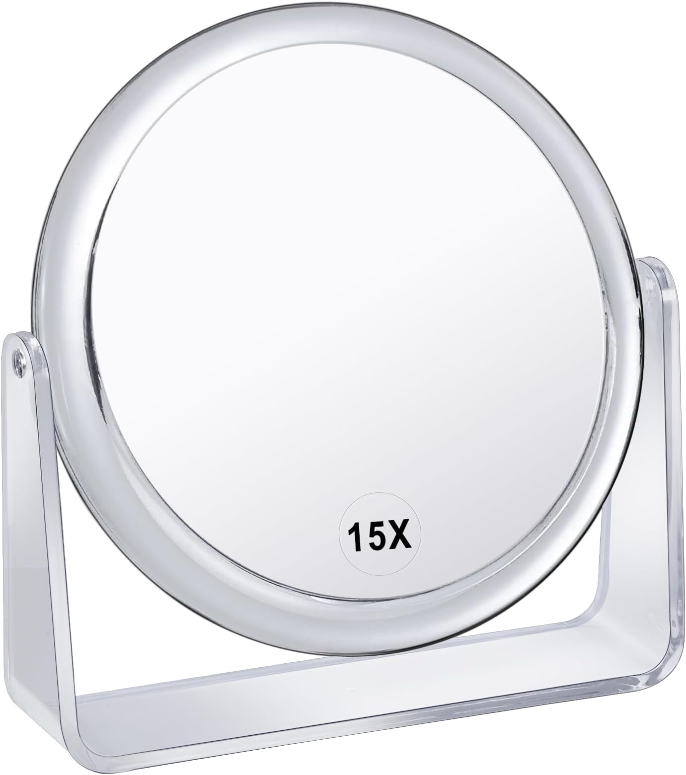 15X Vanity Mirror Makeup Mirror,1X/15X Magnification Double Sided Magnifying Mirror,360 Degree Swivel Desk Mirror,Portable Table Counter top Mirror for Bathroom Shaving Mirror,Gift for Women