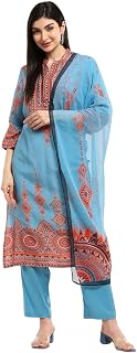 BIBA Women Modal Blend Straight Printed Suit Set Price In India