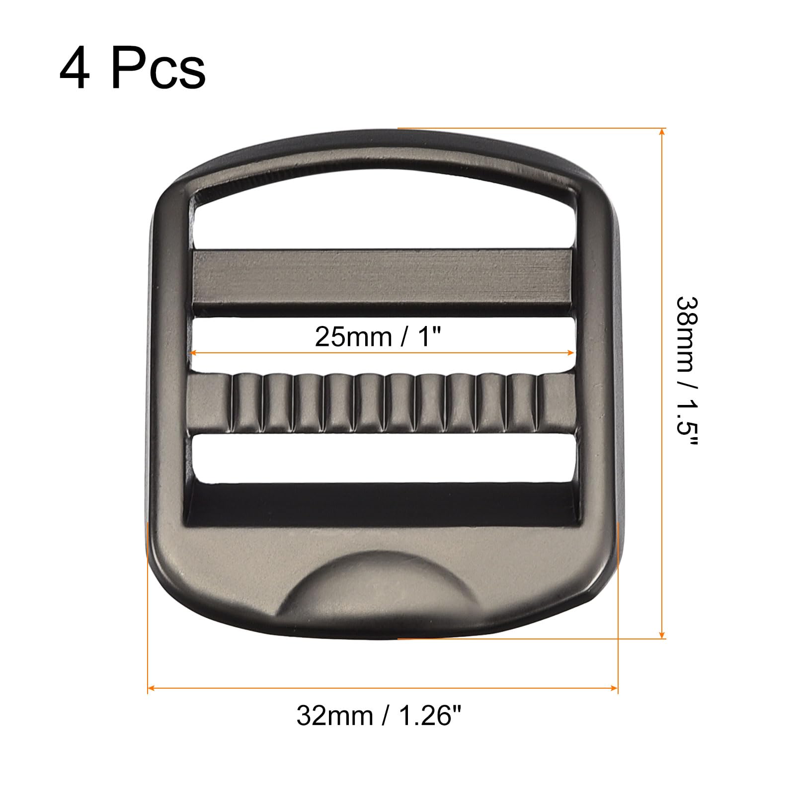 Uxcell Metal Ladder Buckle Slider Tri-Glider Metal Adjustable Buckles - Image 2