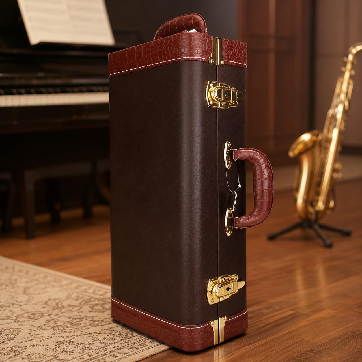 Sassofono contralto E-Flat in ottone, strumento musicale per principianti ed esperti, design durevole per un suono e prestazioni di qualità