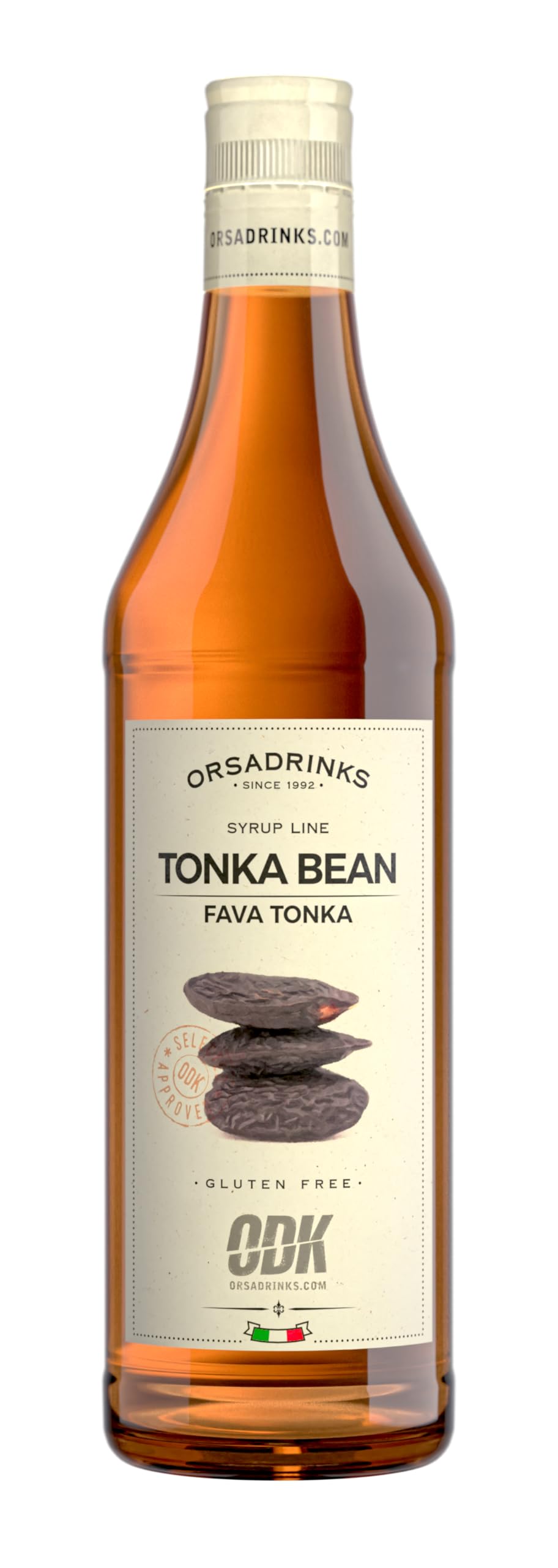 ODK Tonka Bean Syrup, Cocktails, Coffee, Iced Tea, Cooking, Baking and Desserts, 75 cl