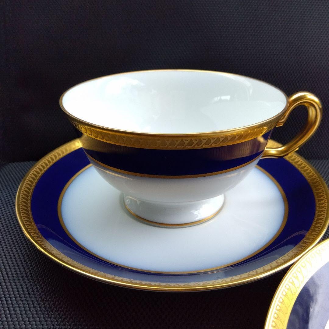 Amazon.co.jp: OKURA 大倉陶園 瑠璃片葉金蝕 カップ ソーサー ペア