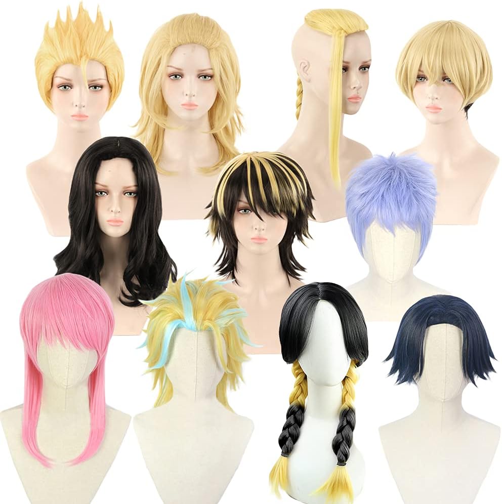 DIROLVON TOLIBE Cosplay Wig, Tokyo Swastika Revengers, Full Wig with Wig Net, Cosplay Tool, Halloween, Christmas, Gift, Festival Manjiro Sano