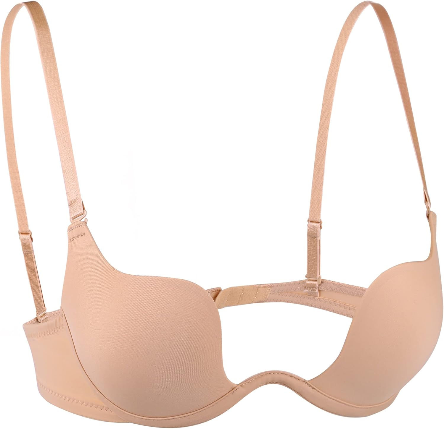 HACI Women's Deep U Plunge Bra Everyday Padded Push Up Low Cut Underwire Multiway