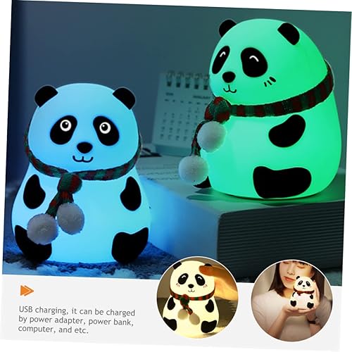 Miniatura 3 de Uonlytech Decoración del hogar 5 unids Panda noche luz lámpara Hatch luces para escritorio lámpara LED noche luz noche dormitorio lámpara lámpara de