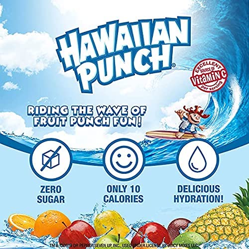 Hawaiian Punch, Paradise Variety Pack– Powder Drink Mix - (5 Boxes, 40 Sticks) – Sugar Free & Delicious, Excellent Source Of Vitamin C, Makes 40 Flavored Water Beverages #TOP2