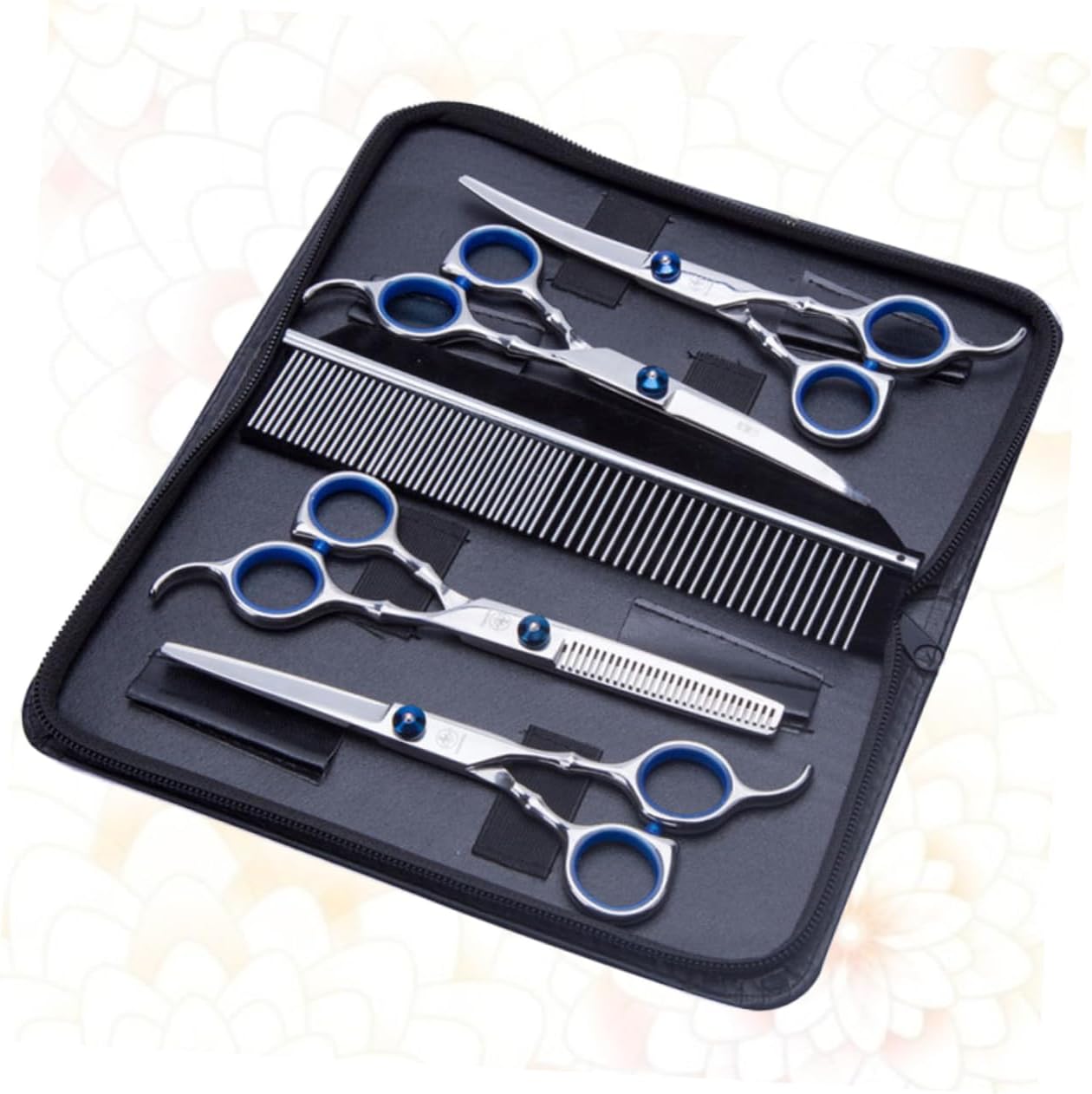 Pet Grooming Scissors Kit Thinning Cutting Tools for Dog Cat Lightweight Durable Animal Hairdressing Scissors Packaging