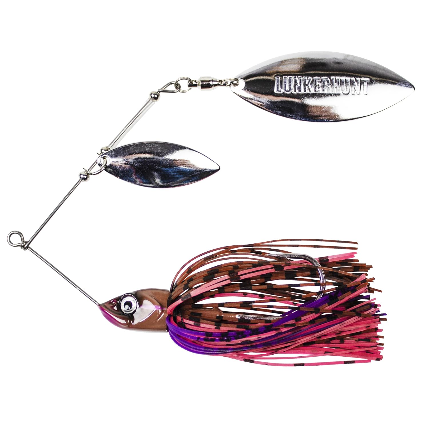 Lunkerhunt Impact Ignite | Spinnerbaits with 2 Willow Leaf Blades | Sink Fast Fishing Lure for Bass and Trout | Silicon Skirt, Swim Jig Saltwater and