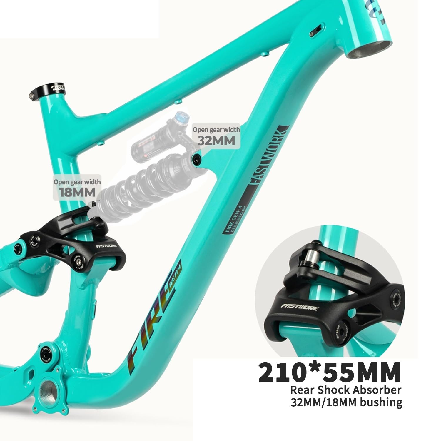 27,5" 29" rama do roweru górskiego Boost 15,7" 16,5" 17,3" Full Suspension Soft Tail stop aluminium ENDURO skok sprężyny 155 mm 12 x 148 mm hamulec tarczowy z wałem skokowym (zielony, 27,5 16,5")