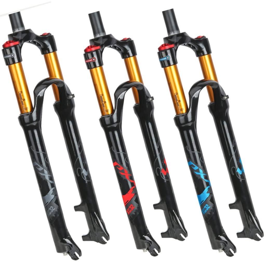 Przedni widelec amortyzowany pneumatycznie MTB 26" 27,5" 29" XC AM ultralekki widelec do rowerów górskich z ręczną blokadą, rura prosta/stożkowa 1 1/8", hamulec tarczowy, szybkozłączka, droga