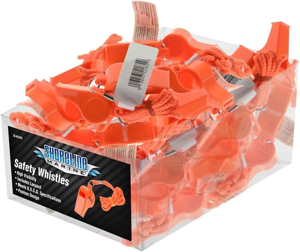 Shoreline Marine Safety Whistle Basic 18Ct Pdq Sports