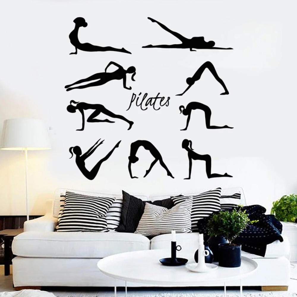 Pilates Gymnastics Sport Healthy Lifestyle Vinyl Wall Decal Home Decor Art Mural Removable Wall Stickers 58x60 cm