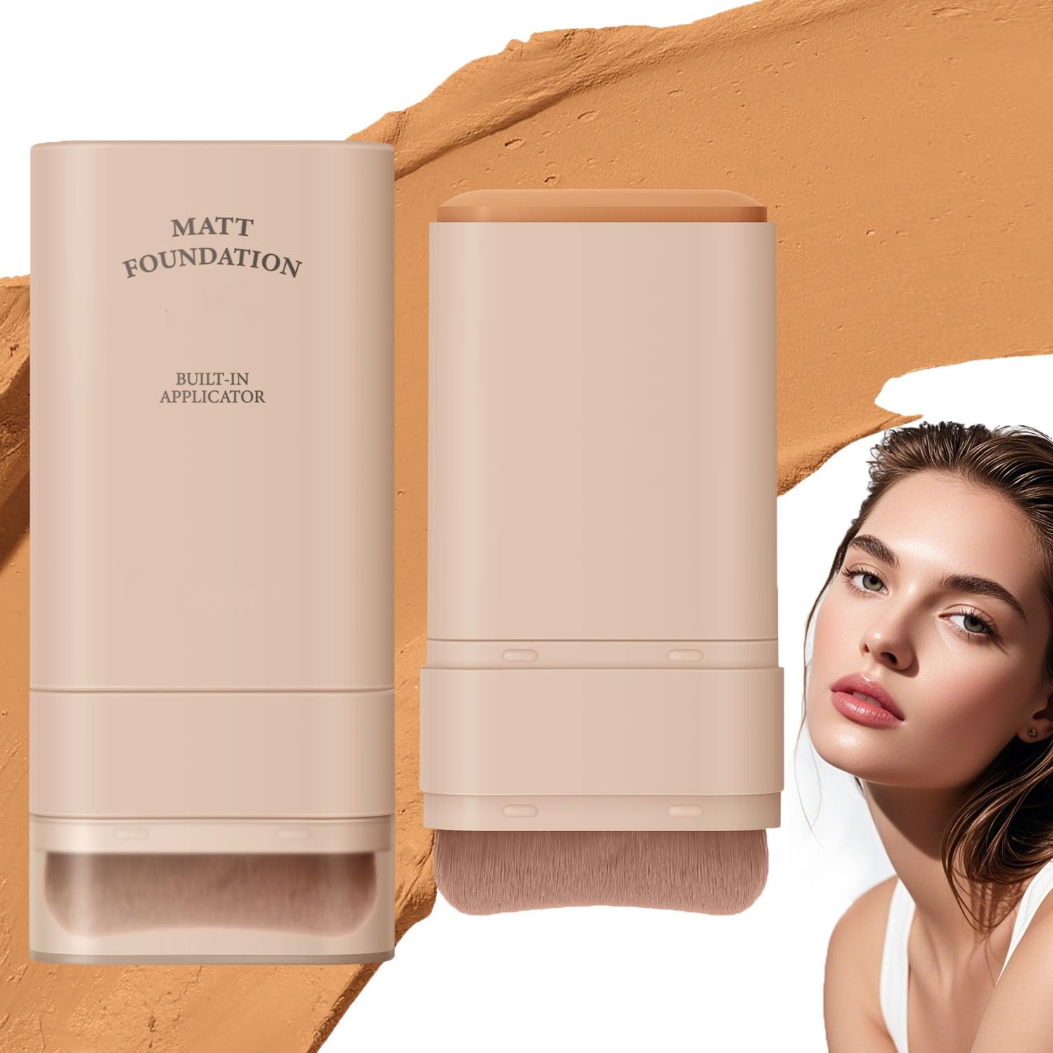 VV Foundation Stick, VV Double Head Foundation Make-Up Stick, 6 in 1- Luxury Anti-Wrinkle Foudation Stick, Korean Foundation Stick (#05)