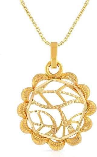 Malabar Gold & Diamonds Yellow Gold Pendant for Women 22k | 22 kt (916) BIS Hallmark Gold Pendant for Women & Girls | 22 Karat Gold Jewellery for Birthday, Wedding, Anniversary…