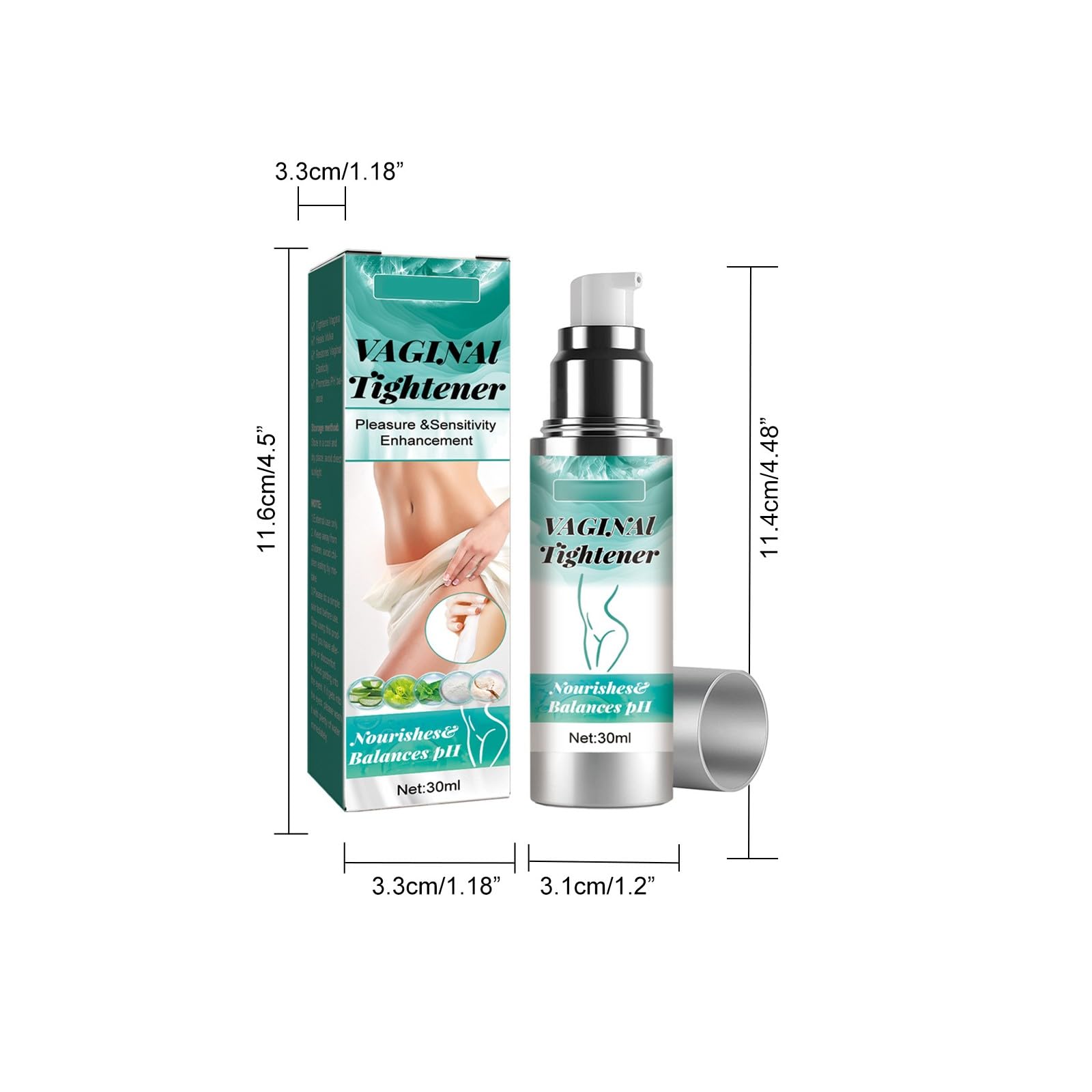 Rassodante vaginale parete vaginale cura collagene rassodante postpartum vaginale rassodante e riparazione set da viaggio 30 ml cura degli uomini (verde menta, taglia unica)