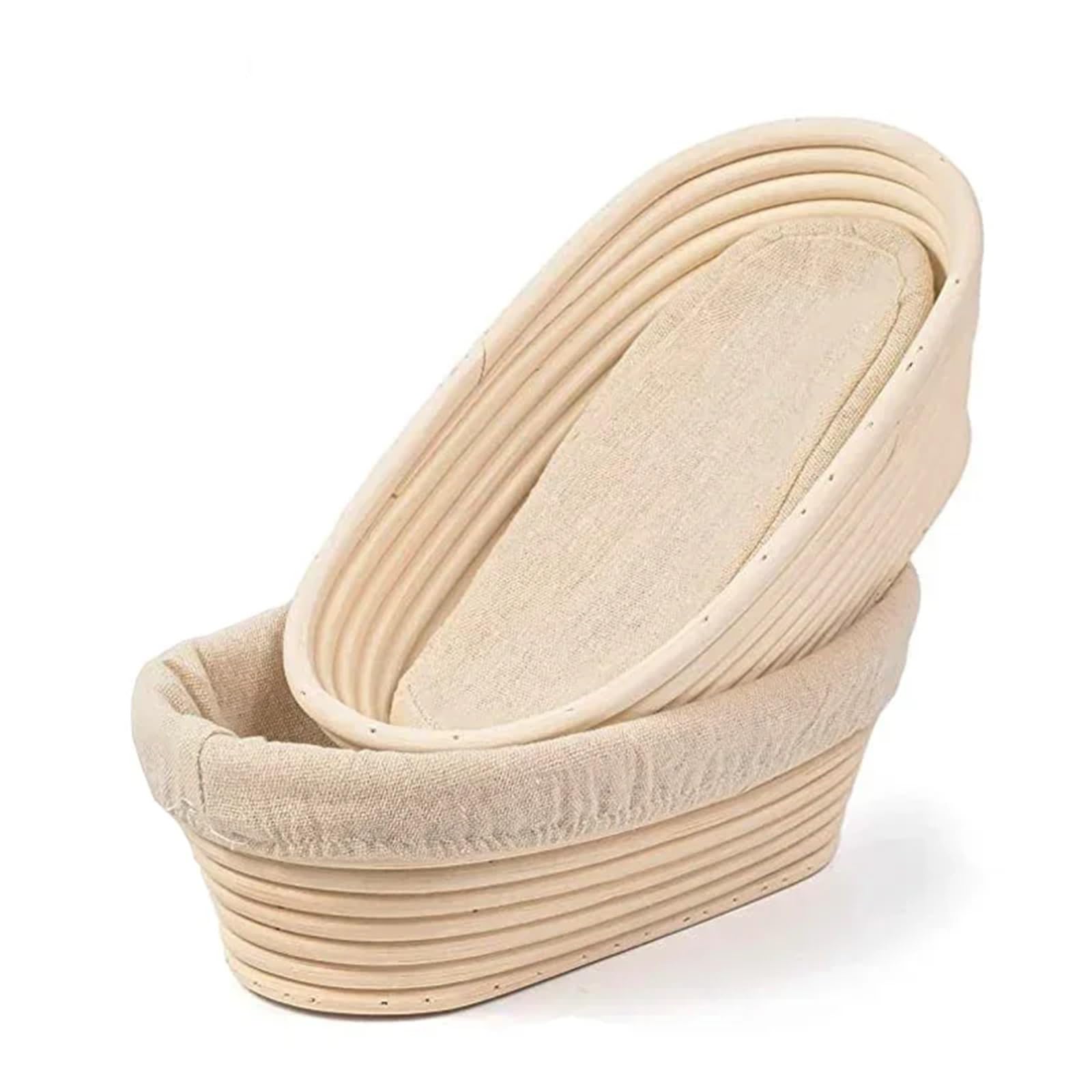 Cesta de mimbre Natural a prueba pan, cuenco hecho a mano for hornear, fermentación masa, cesta fermentada Para Pan(Round 25X8.5cm)