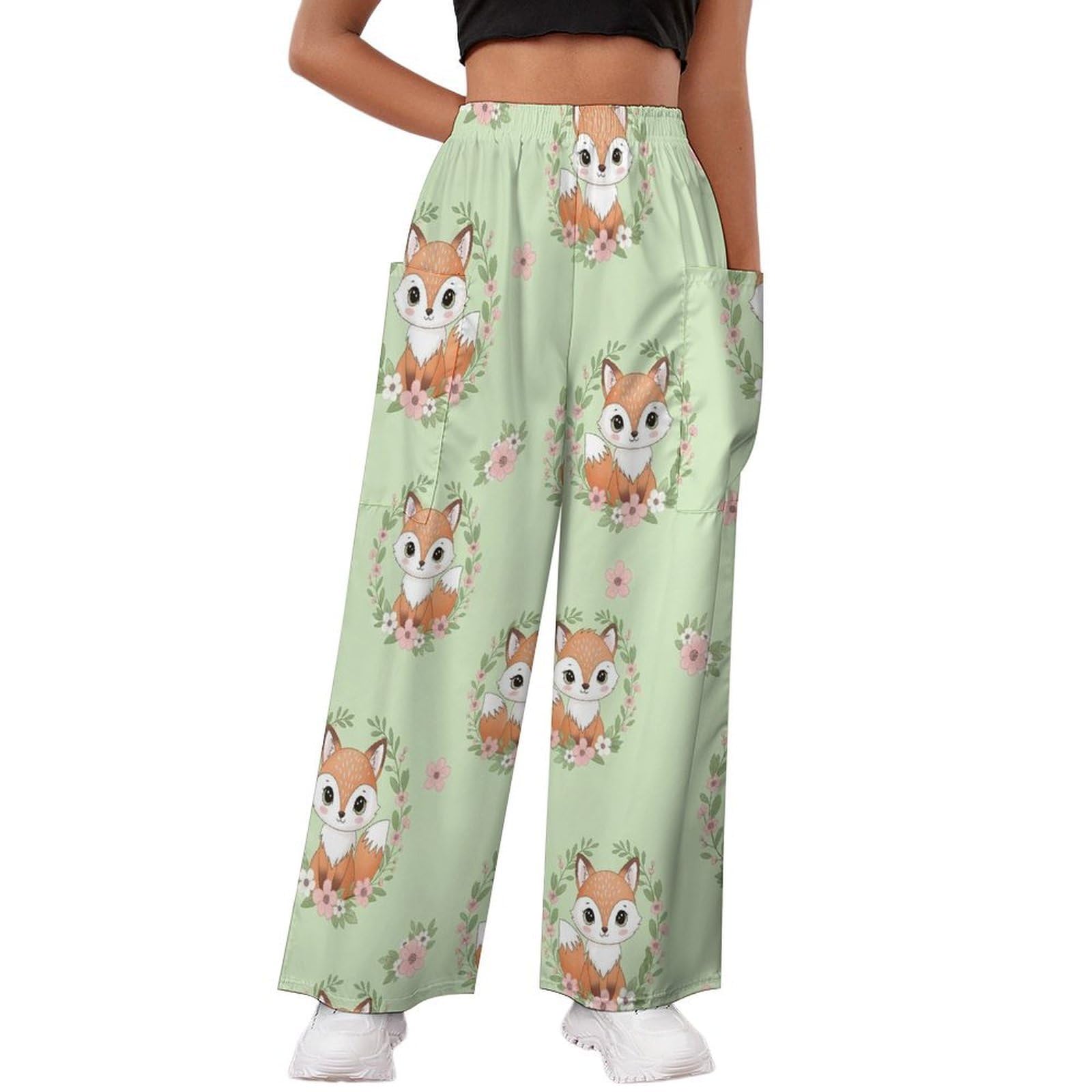 Womens Casual Wide Leg Pants Lightweight Stretchy Flowy Pants High Waisted Loose Sweatpants