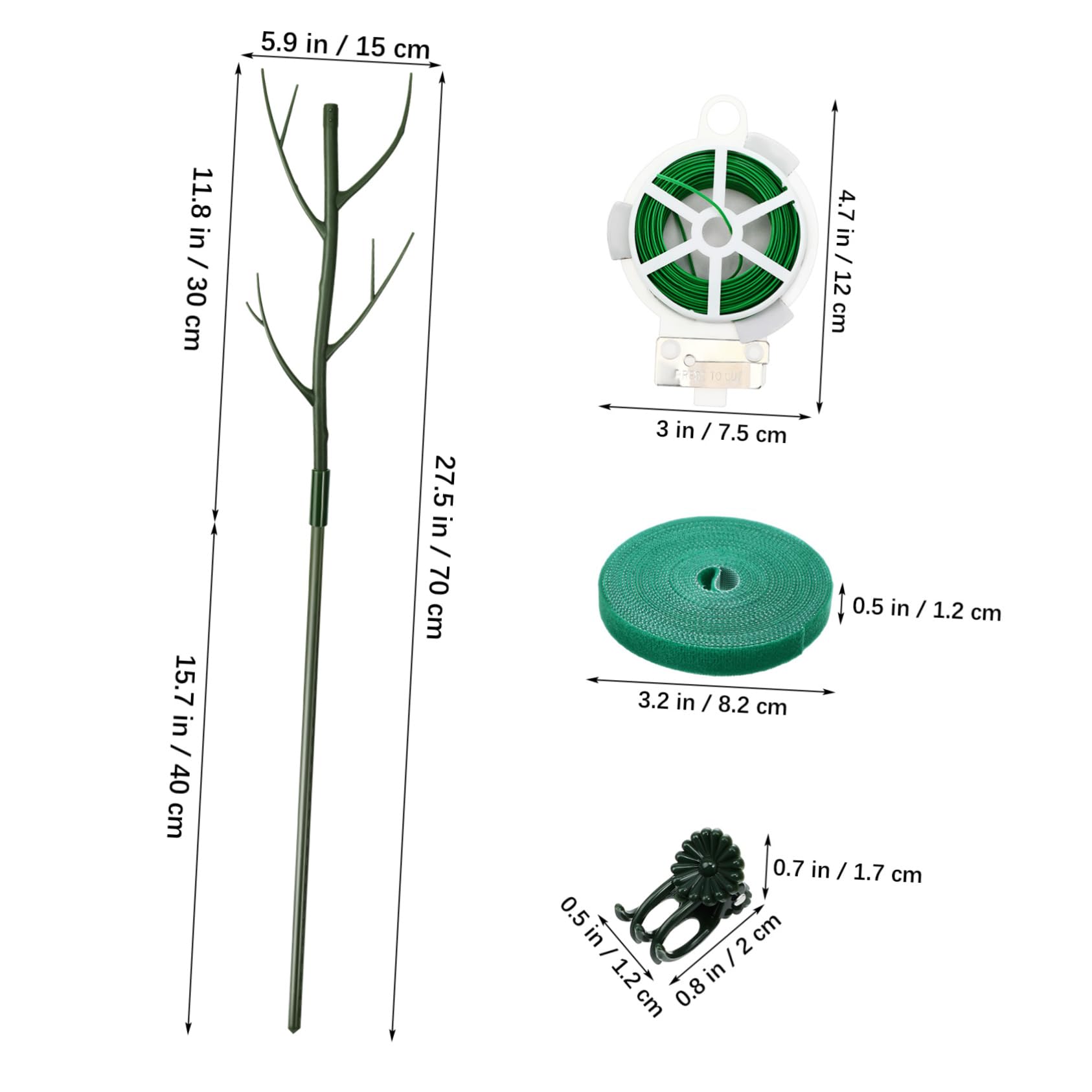 Toyvian Tuteur pour Plante Monstera Support Tige Plante Intérieur Kit Tuteurs Jardin avec Pinces Et Attaches Torsadées