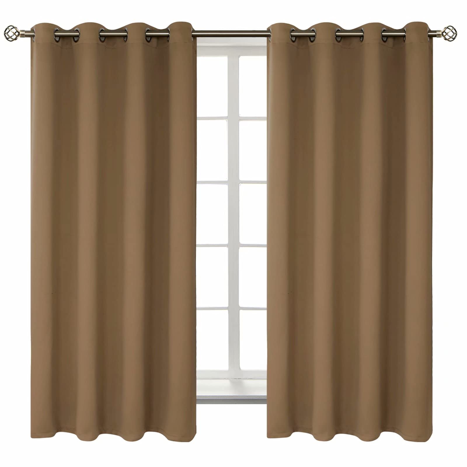 BGment Taupe Blackout Curtains for Bedroom 63 Inch Long - 2 Panels