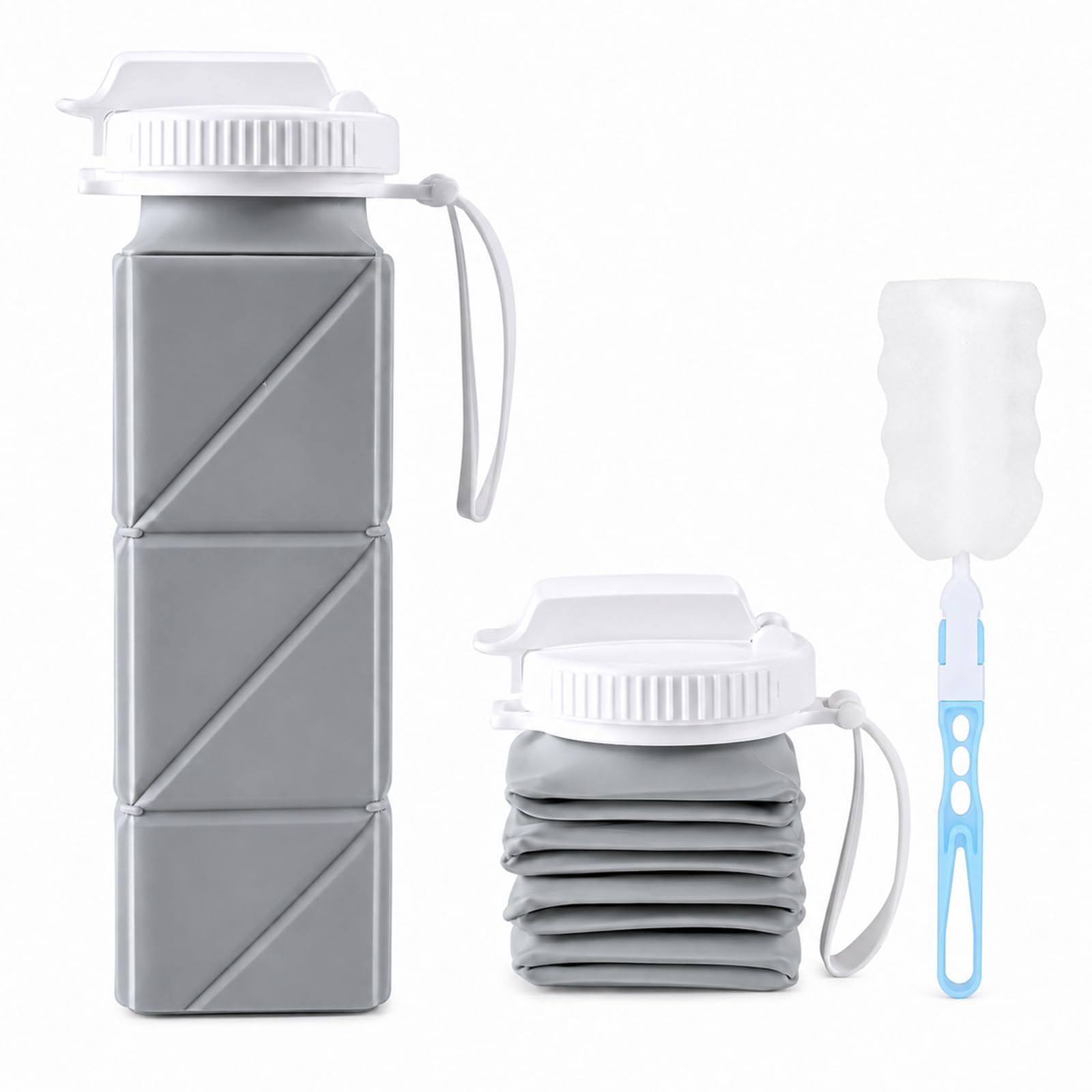 Collapsible Water Bottle, 620ml Silicone Foldable Travel Water Bottle