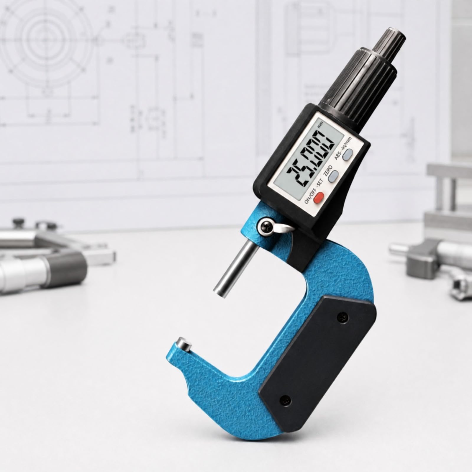predolo Calibrador Digital Exterior Precisión con Tornoillo Micrométrico y Pantalla Gran para Mediciones Externas en Talleres Mecánicos y Trabajos Inspección, 0-25mm